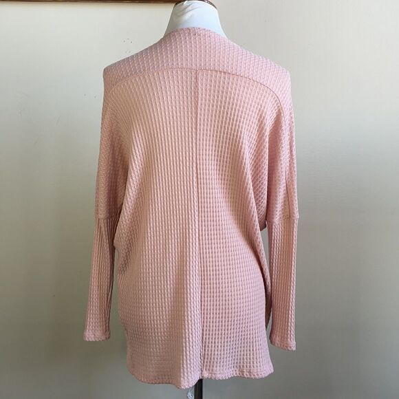 Dainty Hooligan Pale Pink Waffle Knit Open Cardigan (Size: Small) - Picture 11 of 13